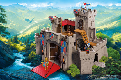PLAYMOBIL Large Lion Knights Castle with working drawbridge, towers and Lion Knight figures