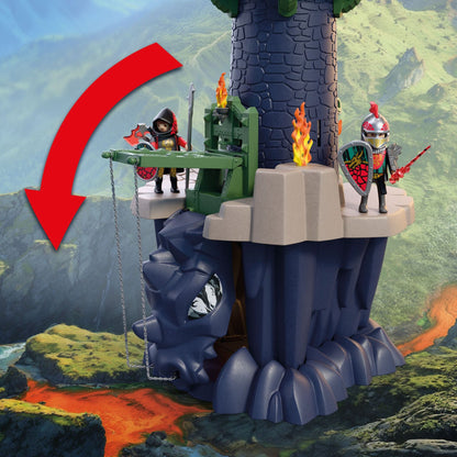 PLAYMOBIL Dragon Knights Tower 72113 medieval castle playset with red dragon, knights, drawbridge and rotating cannon