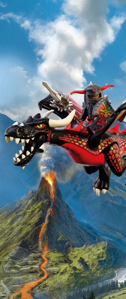 PLAYMOBIL Black Dragon 72114 fantasy dragon playset with Dragon Knight, movable wings and fire projectile launcher