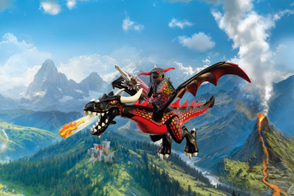 PLAYMOBIL Black Dragon 72114 fantasy dragon playset with Dragon Knight, movable wings and fire projectile launcher