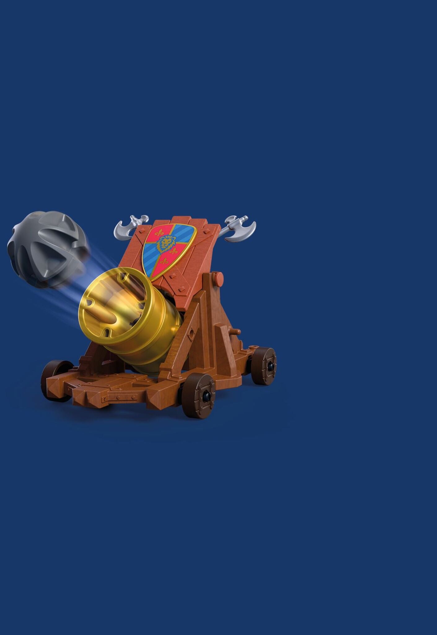 PLAYMOBIL Firearm Lion Knights 72115 medieval playset with two Lion Knight figures, firing cannon and castle battle accessories