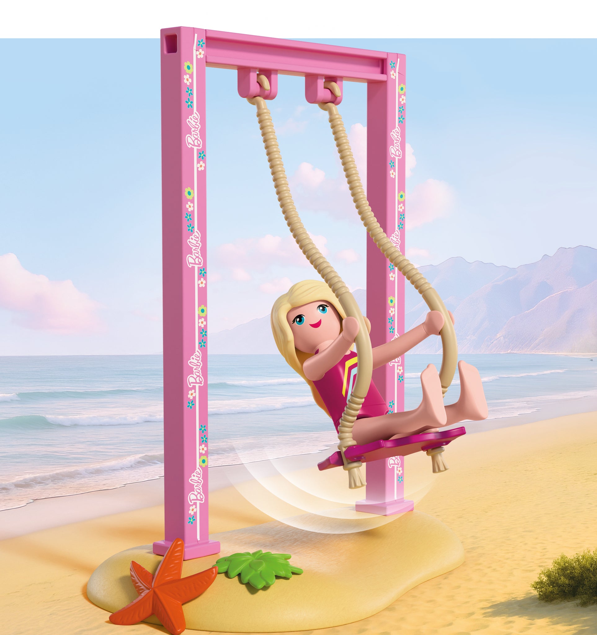 PLAYMOBIL x Barbie Beach Café playset with Barbie, Ken and Malibu beach café scene
