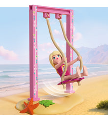 PLAYMOBIL x Barbie Beach Café playset with Barbie, Ken and Malibu beach café scene