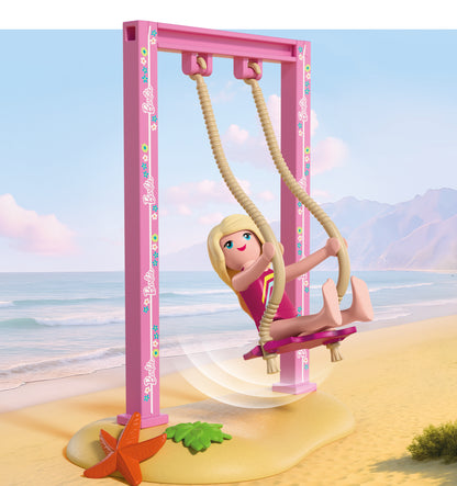 PLAYMOBIL x Barbie Beach Café playset with Barbie, Ken and Malibu beach café scene