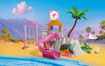 PLAYMOBIL x Barbie Beach Café playset with Barbie, Ken and Malibu beach café scene