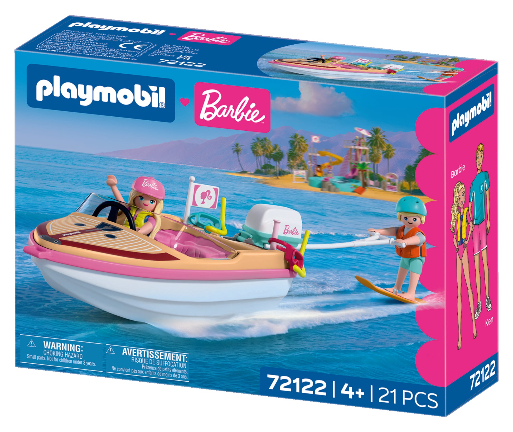 PLAYMOBIL x Barbie Adventure Boat with Barbie and Ken aboard a Malibu speedboat