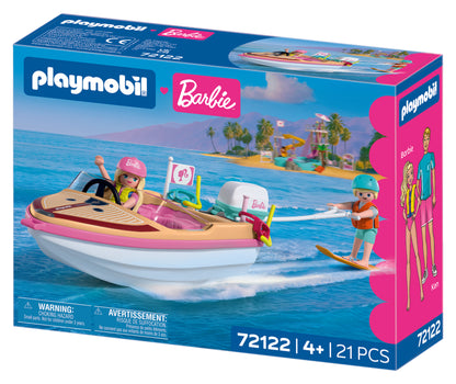 PLAYMOBIL x Barbie Adventure Boat with Barbie and Ken aboard a Malibu speedboat