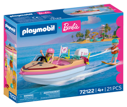 PLAYMOBIL x Barbie Adventure Boat with Barbie and Ken aboard a Malibu speedboat