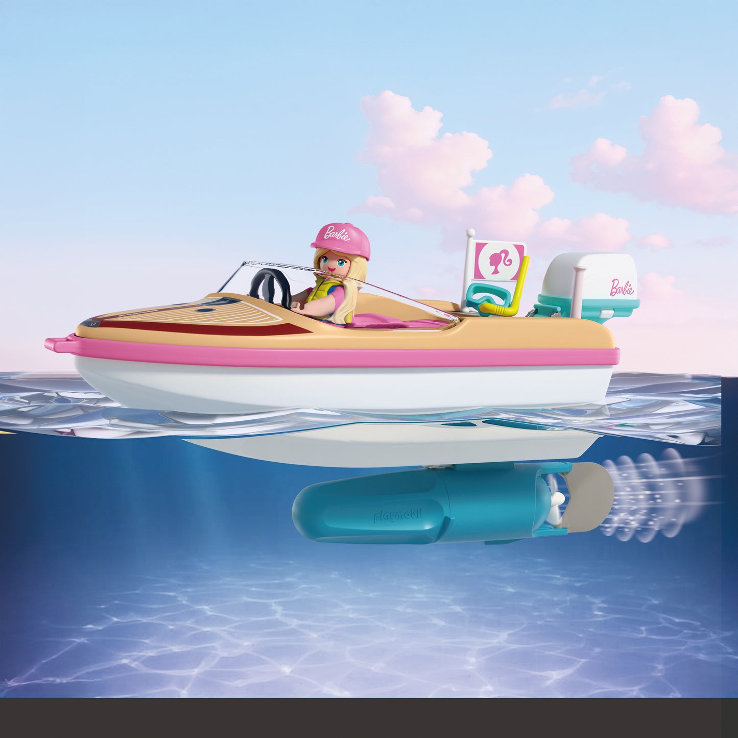 PLAYMOBIL x Barbie Adventure Boat with Barbie and Ken aboard a Malibu speedboat