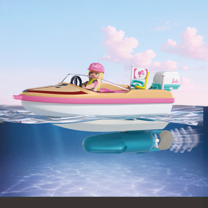 PLAYMOBIL x Barbie Adventure Boat with Barbie and Ken aboard a Malibu speedboat