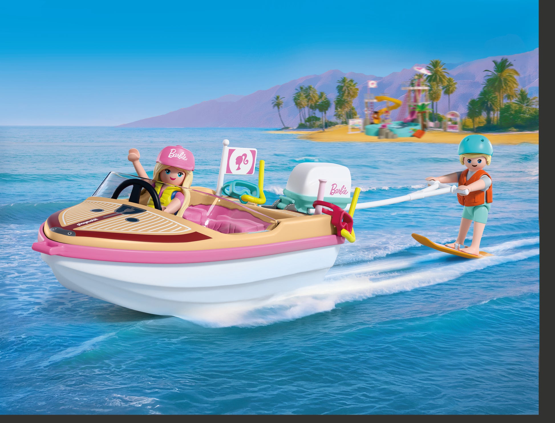 PLAYMOBIL x Barbie Adventure Boat with Barbie and Ken aboard a Malibu speedboat