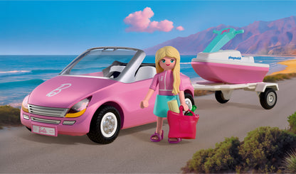PLAYMOBIL x Barbie Convertible with Barbie figure, trailer and detachable jet ski