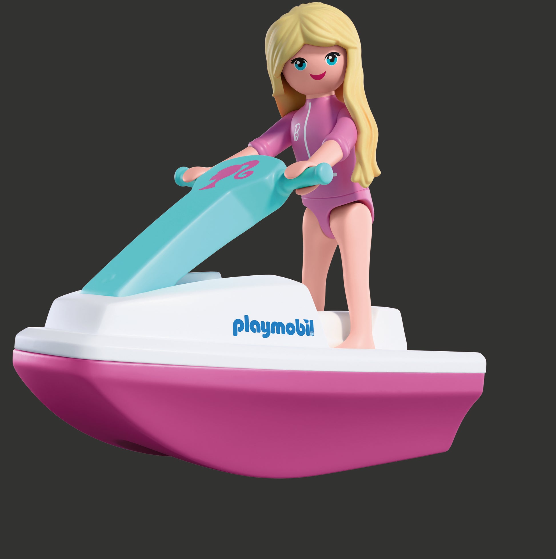 PLAYMOBIL x Barbie Convertible with Barbie figure, trailer and detachable jet ski