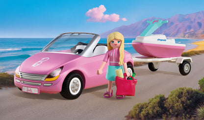 PLAYMOBIL x Barbie Convertible with Barbie figure, trailer and detachable jet ski