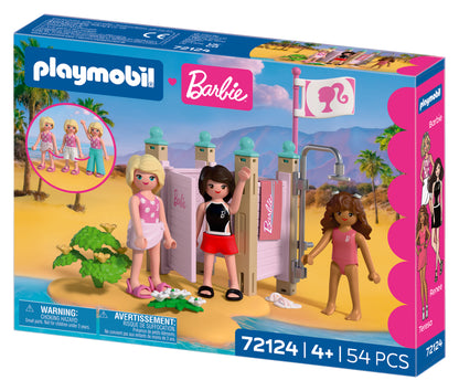 PLAYMOBIL x Barbie Beach Dress Up playset with Barbie, Teresa and Renee at Malibu Beach