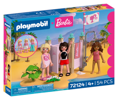 PLAYMOBIL x Barbie Beach Dress Up playset with Barbie, Teresa and Renee at Malibu Beach