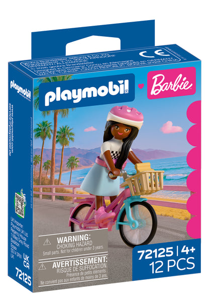 PLAYMOBIL x Barbie Brooklyn playset with bicycle, helmet and stylish fashion accessories