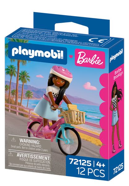 PLAYMOBIL x Barbie Brooklyn playset with bicycle, helmet and stylish fashion accessories