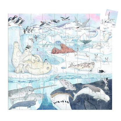 large easy-hold cardboard pieces from Djeco Polar Softness 54-piece children's jigsaw puzzle
