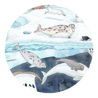 tree-shaped silhouette box for Djeco Polar Softness 54-piece Arctic animal jigsaw puzzle