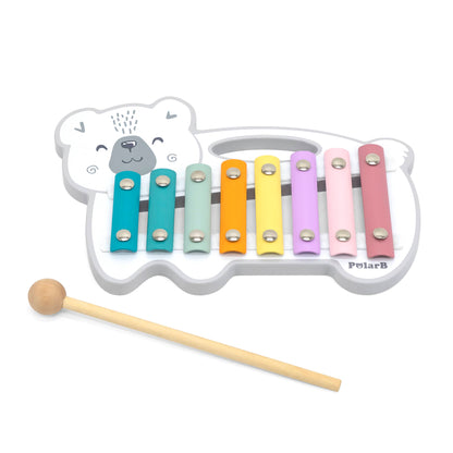 PolarB wooden polar bear xylophone musical toy for toddlers