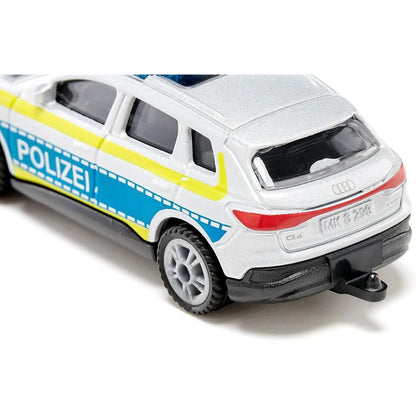 Rear view of the Siku police intervention vehicle die-cast model, built tough to handle bumps and tumbles