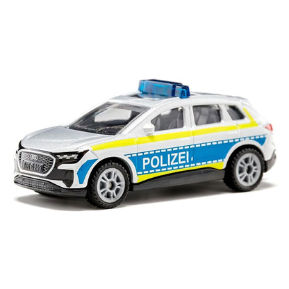 Close-up detail of the police livery and markings on the Siku die-cast intervention vehicle toy car