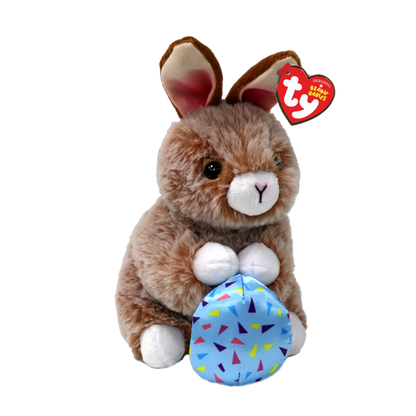 Praline the Brown Rabbit Ty Beanie Boo soft plush toy shown front-on against a white studio background