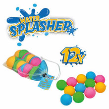 Pustefix® 12 reusable water splashers in assorted colours with mesh storage bag for outdoor summer water play