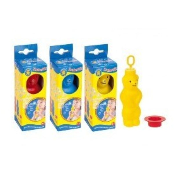 PUSTEFIX® Magic Bubble Bear bubble blower with pop-up bubble wand and bubble solution in assorted colours