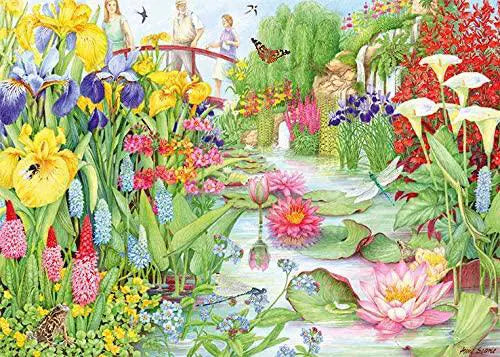 Falcon Deluxe 1000pc - Flower Show Water Garden Puzzle