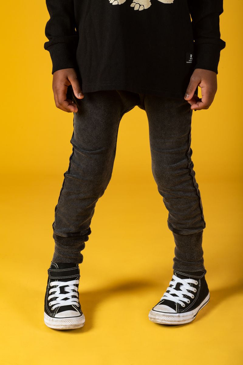 Black Wash Trackpants