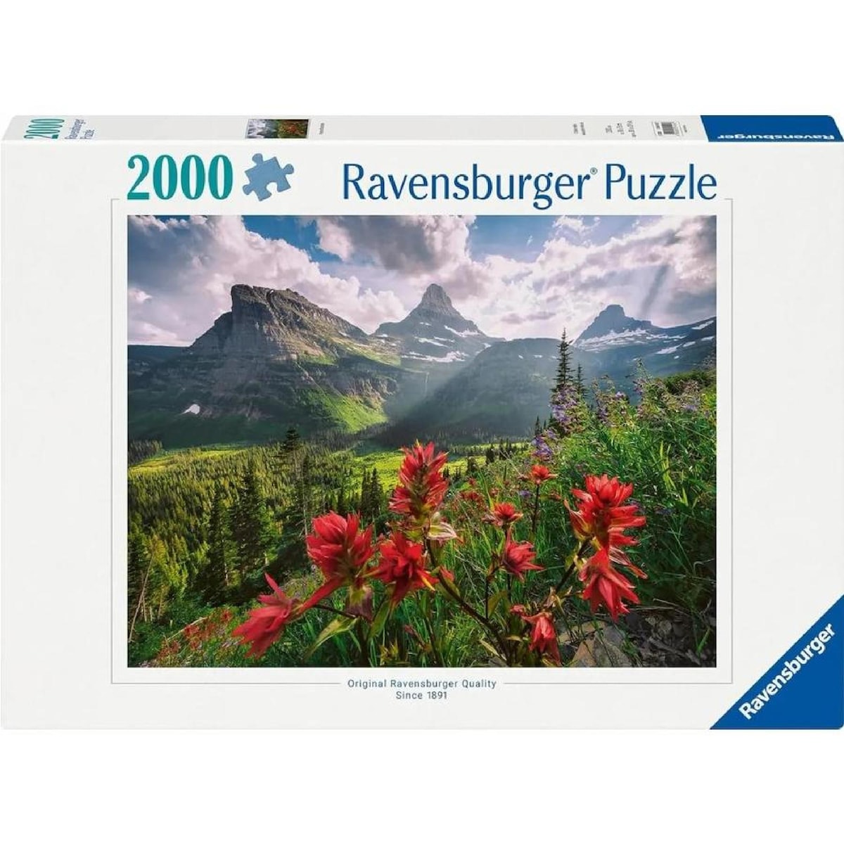 Ravensburger Pristine Mountains 2000 piece jigsaw puzzle box