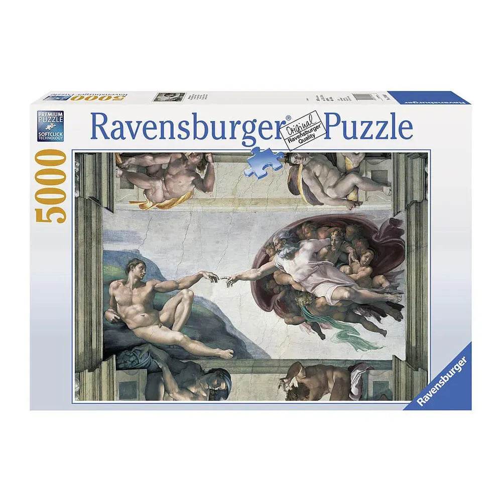 Ravensburger The Creation of Adam 5000-piece jigsaw puzzle featuring Michelangelo's famous Sistine Chapel fresco
