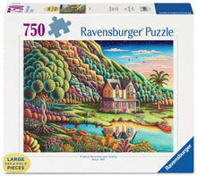 Ravensburger Summertime 750 Piece Large Format Jigsaw Puzzle featuring colourful lakeside cottage artwork by Andy Russell