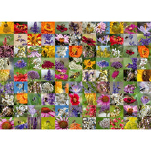 Close-up detail of bees on lavender and spring blossom photos in the 99 Bees collage puzzle