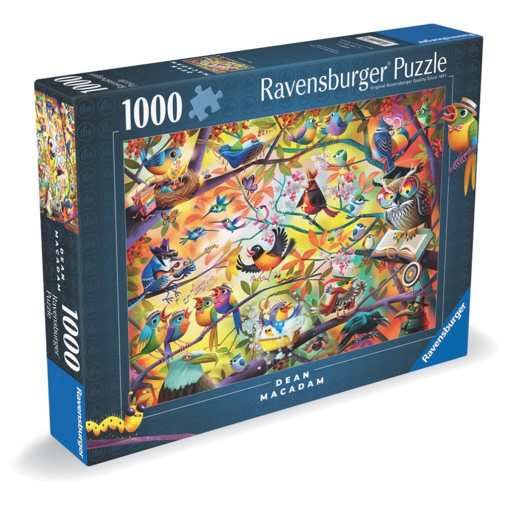 Detail of perched birds and natural foliage from the A Bird's Life 1000 piece bird jigsaw puzzle