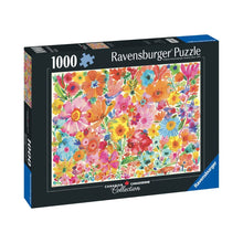Close-up detail of poppies, cosmos and hidden garden creatures in the Blossoming Beauties puzzle