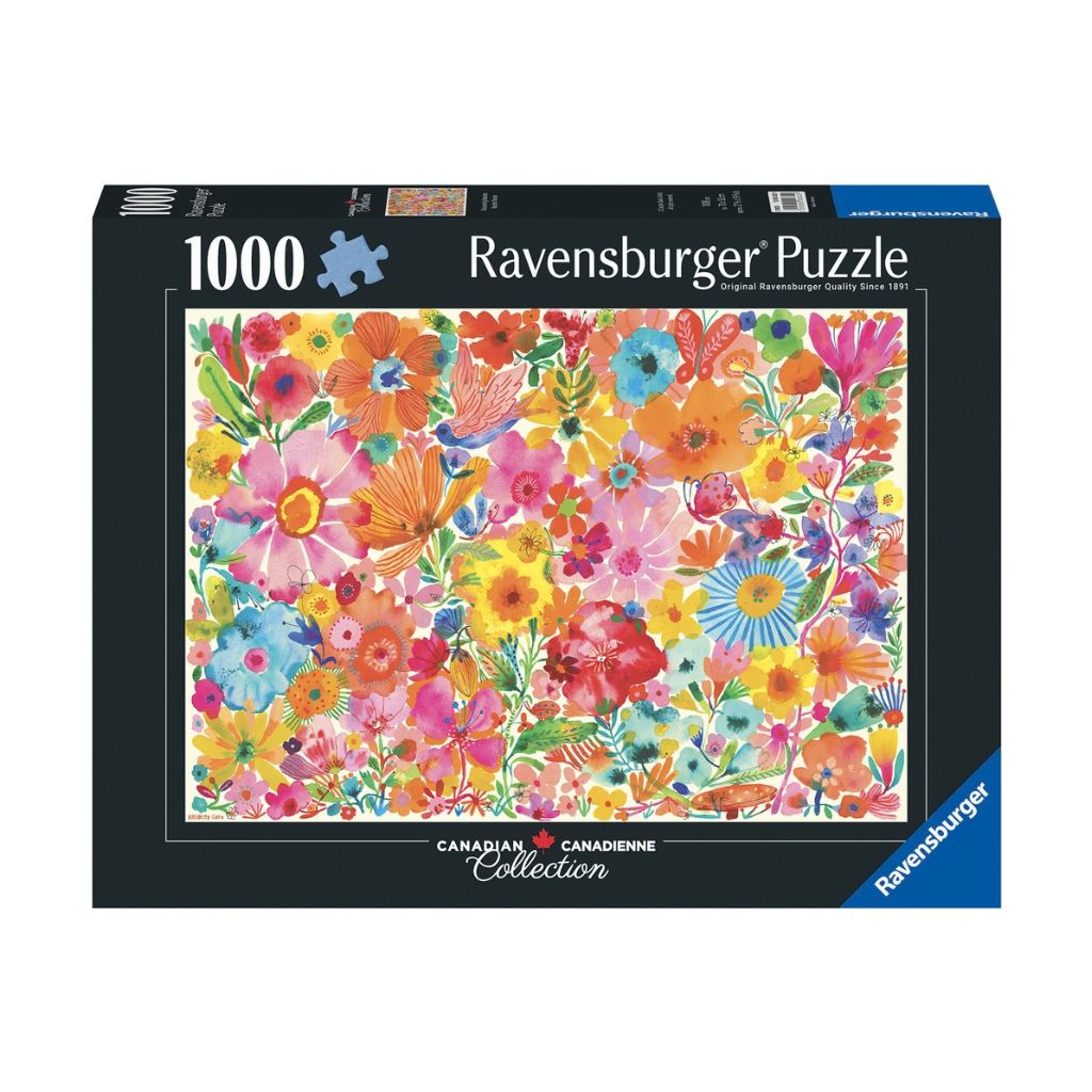 Ravensburger Blossoming Beauties 1000 piece floral jigsaw puzzle with bright art by Carolyn Gavin