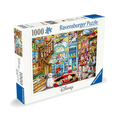 Close-up detail of Woody, Buzz and Jessie on the shelves of the Disney Pixar Toy Store puzzle