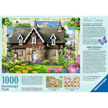 Detail of colourful garden beds and flowers from the Farm Cottage 1000 piece jigsaw puzzle