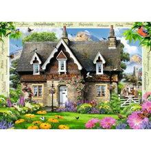Close-up detail of the cottage walls and rooftop in the Farm Cottage countryside jigsaw puzzle