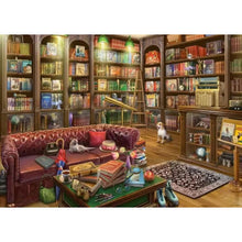 Close-up detail of book spines and patterned furnishings in The Reading Room jigsaw puzzle