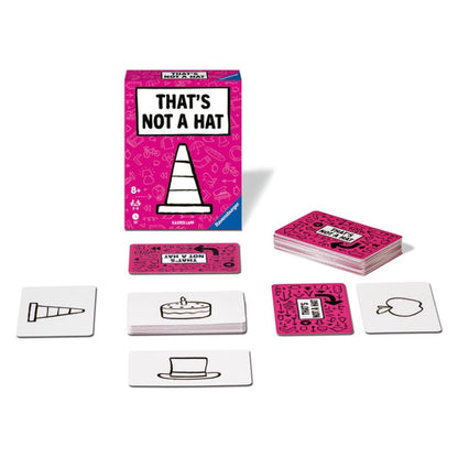Ravensburger That's Not a Hat game box and illustrated playing cards