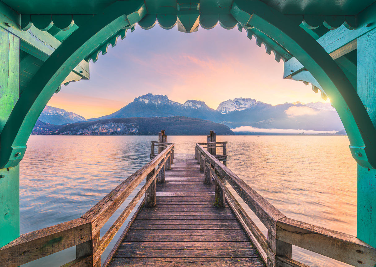 Ravensburger 1000pc - Romantic FootBridge at Lac d'Annecy Puzzle