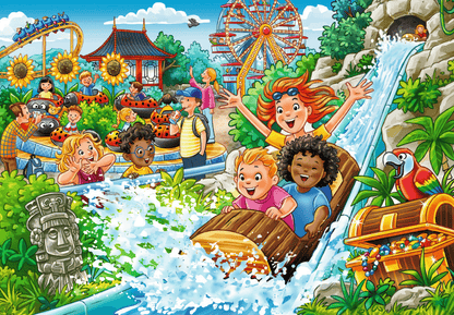 Ravensburger Amusement Park 2 x 24 piece children's jigsaw puzzle set featuring colourful carnival and amusement park scenes