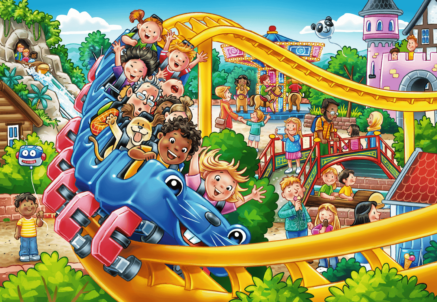 Ravensburger Amusement Park 2 x 24 piece children's jigsaw puzzle set featuring colourful carnival and amusement park scenes