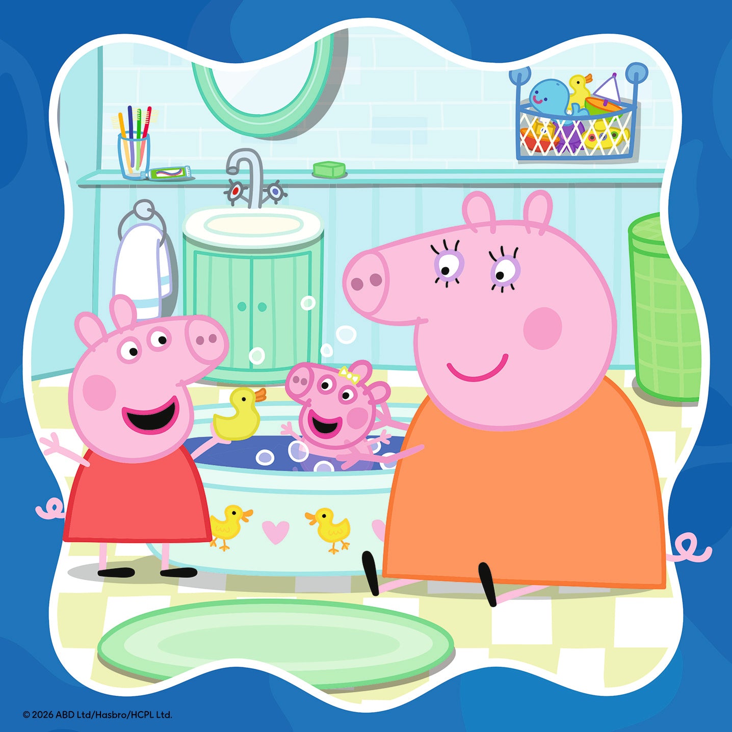 Ravensburger Family Firsts! Peppa Pig 3 x 49 piece children's jigsaw puzzle set featuring Peppa, George and baby Evie