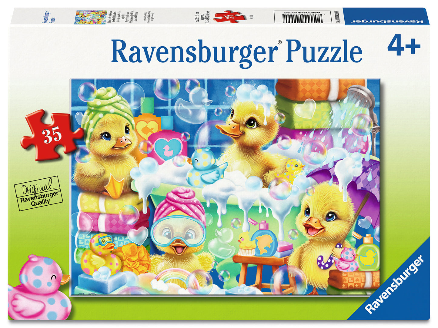 Ravensburger Scrub a Dub Duckies 35 piece children's jigsaw puzzle featuring four adorable rubber duckies enjoying bath time