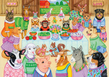 Ravensburger Barn Party 35 piece children's jigsaw puzzle featuring colourful farm animals at a lively barn celebration